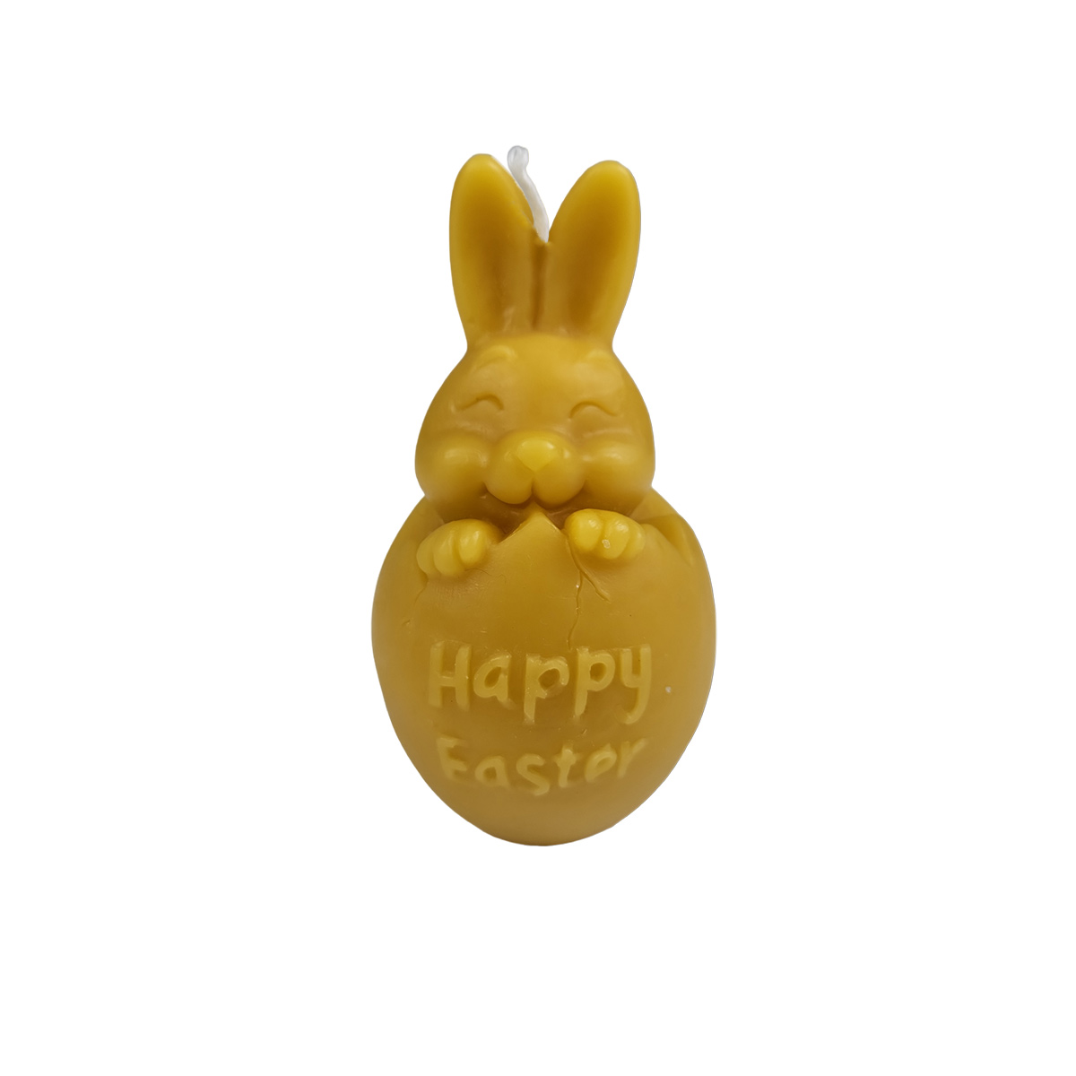 Bienenkerze Osterhase - mit Aufschrift: ,,Happy Easter"